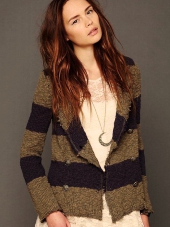 Free People Jackets & Blazers - Free People Coat of Arms Bohemian-Military Vibe Knit Jacket Size L
